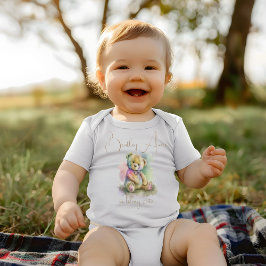 Body Para Bebê Presente de Nome Personalizado do Urso de Teddy de