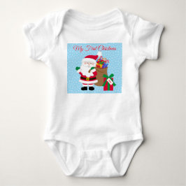 Body Para Bebê Presente de Papai Noel com o Nome da Criança Prime