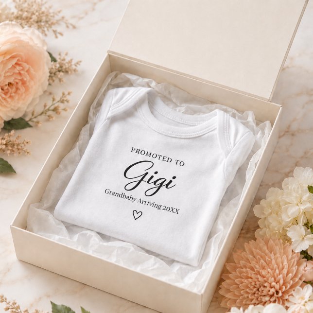 Body Para Bebê Presente de Revelação de Gravidez para Gigi (Pregnancy Reveal Gift for Gigi Baby Bodysuit)