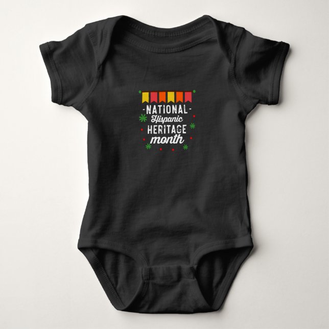 Body Para Bebê Presente Divertido do Mês Nacional da Herança Hisp (Frente)