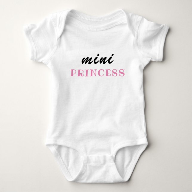 Body Para Bebê Presente Divertido para Bebê Menina, Mini Princesa (Frente)