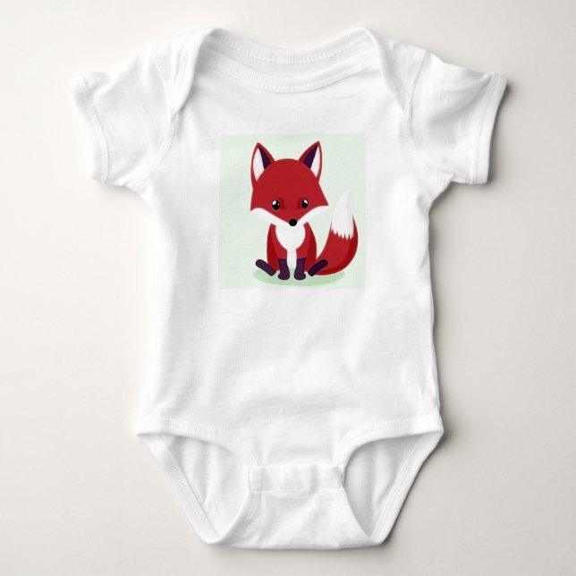 Body Para Bebê 🦊❤️ Presente Floresta de Bebê Raposa Vermelha Fof (Frente)