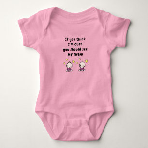 Body Para Bebê Presente Fofo para Bebês Gêmeos, Mensagem Divertid