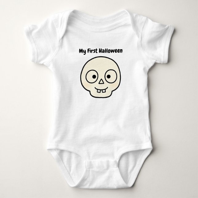 Body Para Bebê Presente|Meu Primeiro Halloween Esquelo Cute  (Frente)