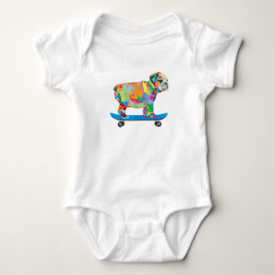 Body Para Bebê Presente no cão   Tabuleiro Legal Colorido