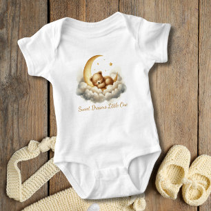 Body Para Bebê Presente para Chá de Bebê Urso Bebê Dormindo na Nu
