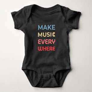 Body Para Bebê Presente para música retrô - Fazer música em todos