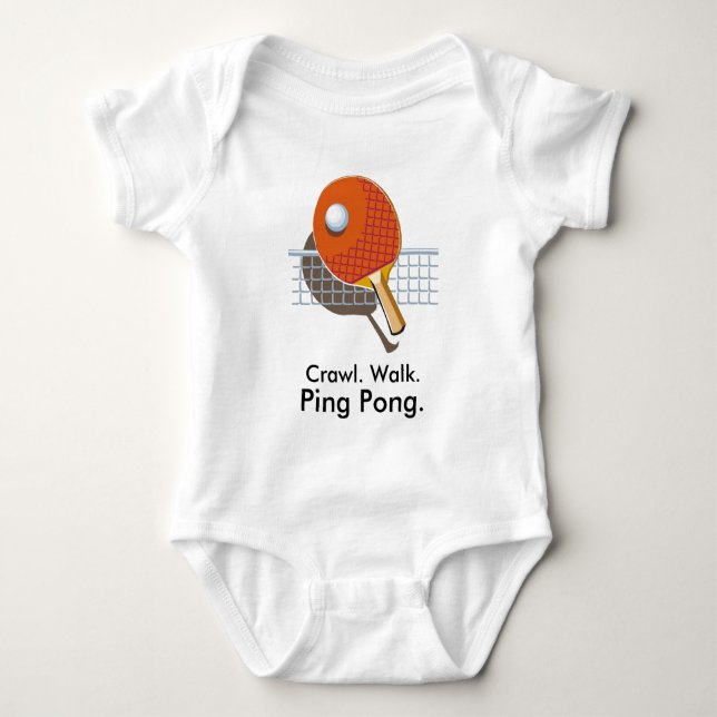 Body Para Bebê Presente para Recém-Nascido Ping Pong, Tênis de Me (Frente)
