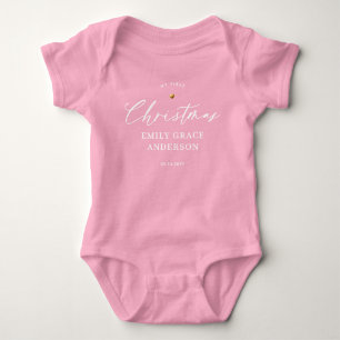 Body Para Bebê Presente personalizado com foto de coração de ouro