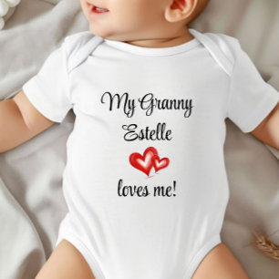 Body Para Bebê Presente Personalizado Da Avó, A Avó Me Ama, Unise