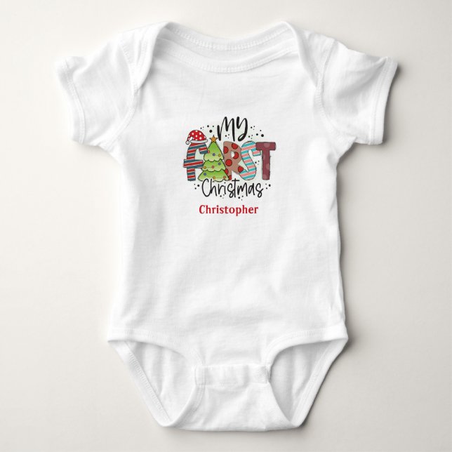 Body Para Bebê Presente Personalizado Meu Primeiro Natal (Frente)