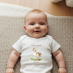Body Para Bebê Presente Personalizado Silly Goose Recém-Nascido