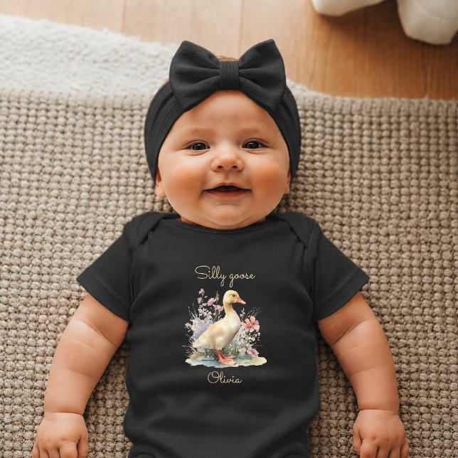 Body Para Bebê Presente Personalizado Silly Goose Recém-Nascido (Criador carregado)