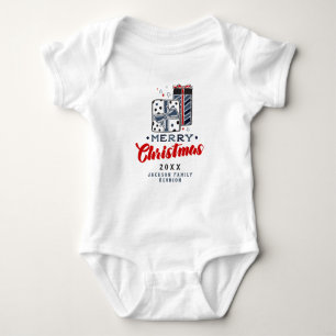 Body Para Bebê Presentes de Natal Alegres Texto Personalizado Ver