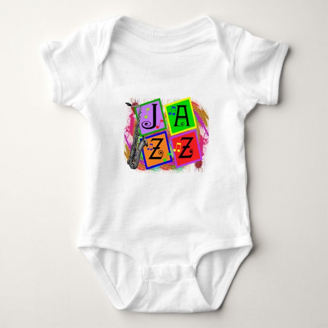 Body Para Bebê Presentes dos amantes de música jazz (Frente)