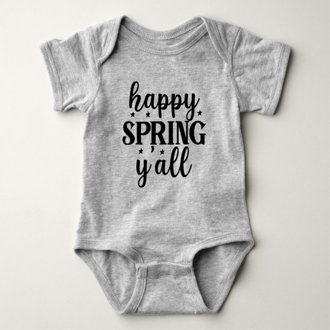 Body Para Bebê Primavera feliz Y'all-67210 (Frente)