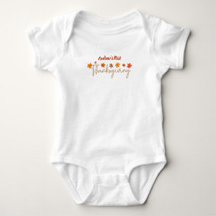 Body Para Bebê Primeira Ação de Graças do Bebê Personalizado