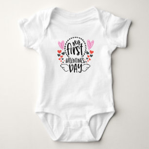 Body Para Bebê primeira arte de Dia de os namorados