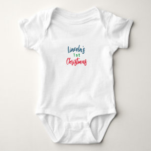 Body Para Bebê PRIMEIRA fantasia NATAL DE BEBÊ PERSONALIZADA
