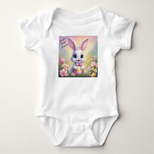 Body Para Bebê Primeira Páscoa do Bebê - Adicione nome - Cute