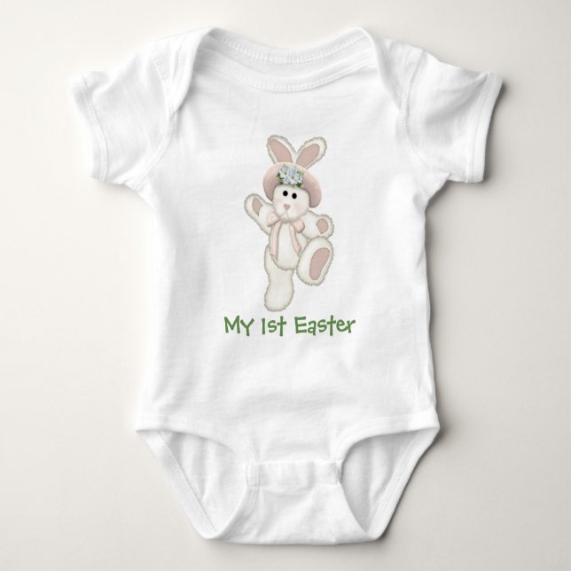 Body Para Bebê Primeira Páscoa do Country Bunny (Frente)
