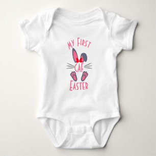 Body Para Bebê Primeira Páscoa Rosa Monogramada
