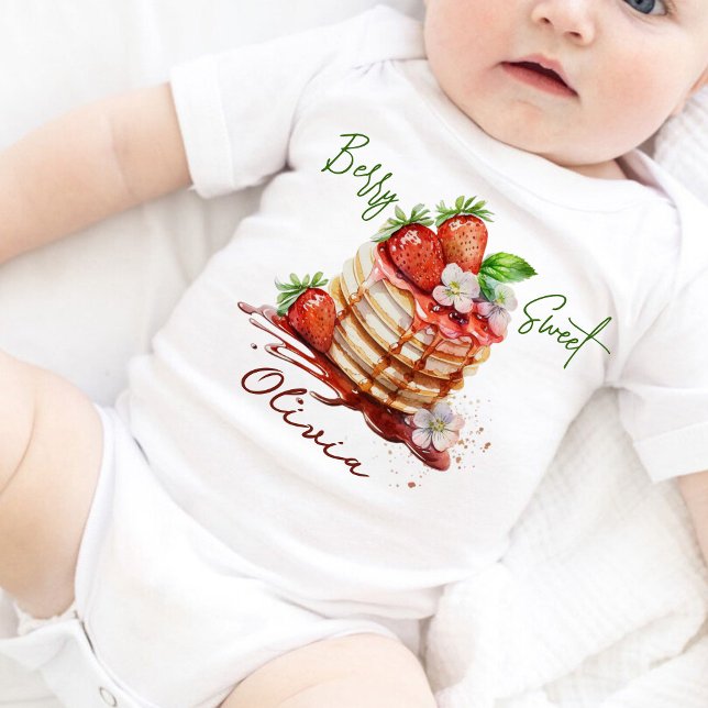 Body Para Bebê Primeiro aniversário da Berry personalizada (Criador carregado)
