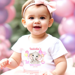 Body Para Bebê Primeiro aniversario de Verão de Elefante Bonito C