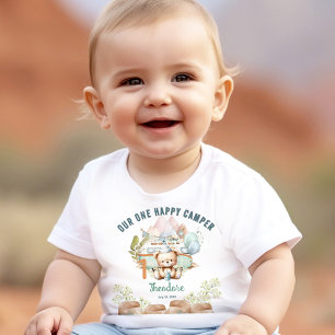 Body Para Bebê Primeiro aniversario Feliz Camper Summer
