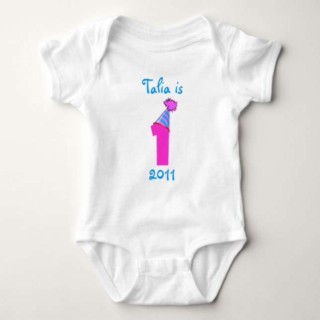 Body Para Bebê primeiro aniversario - Rapariga (Frente)