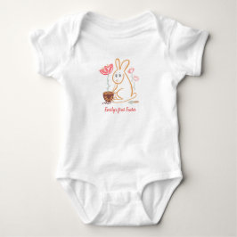 Body Para Bebê Primeiro coelho de Páscoa da Bebê Jardim Desenho F