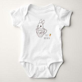 Body Para Bebê Primeiro coelho de Páscoa personalizado