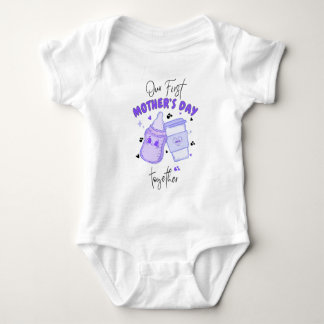 Body Para Bebê Primeiro Dia das Mães Juntos / Conjunto Combinando