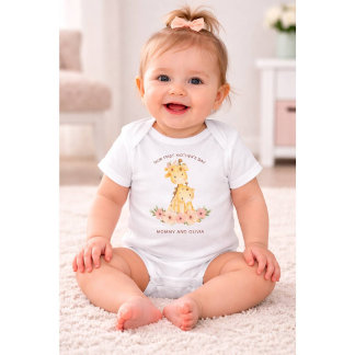 Body Para Bebê Primeiro Dia das Mães Personalizado  Mamãe & Nome 