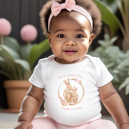 Body Para Bebê Primeiro Dia de as mães, Coelhinha Rosa