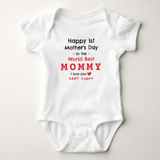 BODY PARA BEBÊ PRIMEIRO DIA DE AS MÃES FELIZ - PERSONALIZE A TI