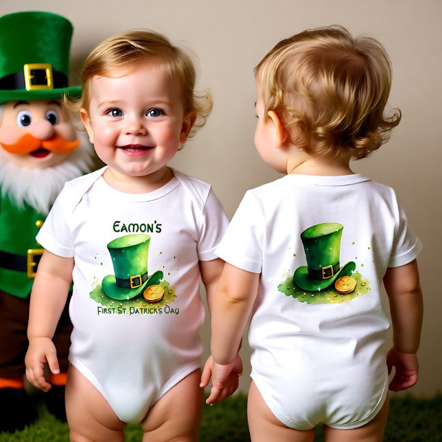 Body Para Bebê Primeiro dia de São Patrício para Caçadores de Tes (First St. Patrick’s Day for Tiny Treasure Hunters Baby Bodysuit)
