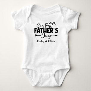 Body Para Bebê Primeiro Dia dos Pais Branco