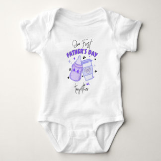 Body Para Bebê Primeiro Dia dos Pais Juntos Conjunto de roupa rox