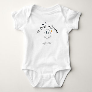 Body Para Bebê Primeiro Fantasma Personalizado de Cuecas do Hallo