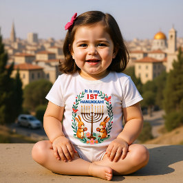 Body Para Bebê Primeiro Festival de Hanukkah, Cheio de Fluff