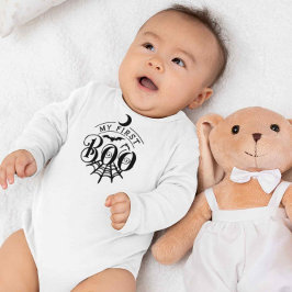 Body Para Bebê Primeiro Halloween Bebê preto e branco