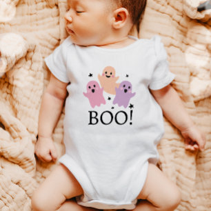Body Para Bebê Primeiro Halloween Boo Cute Fantasma Roxinha Rosa