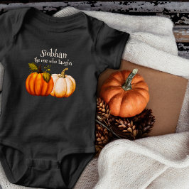 Body Para Bebê Primeiro Halloween da Pequena Abóbora Personalizad