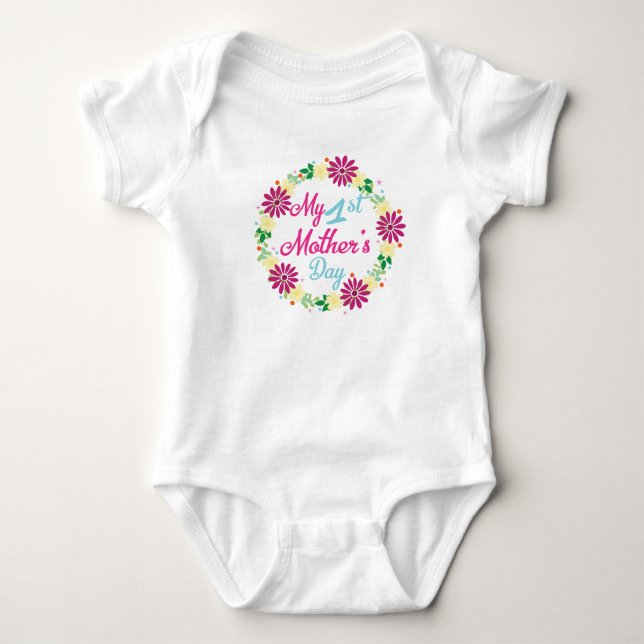 Body Para Bebê Primeiro Jumpsuit do dia das mães (Frente)