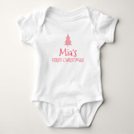 Body Para Bebê Primeiro Natal da Mia Bebê 1º Natal Nome Roupa
