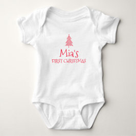 Body Para Bebê Primeiro Natal da Mia Bebê 1º Xmas Roupa Nome