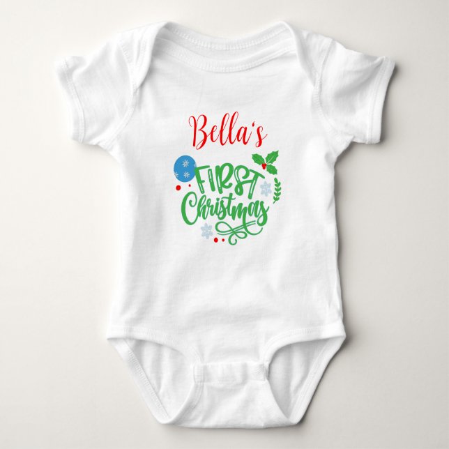 Body Para Bebê Primeiro Natal do Bebê (Frente)