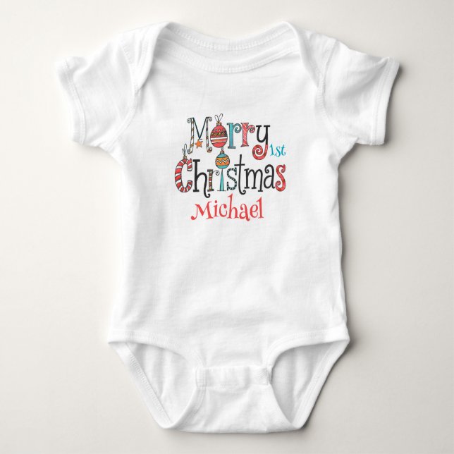 Body Para Bebê Primeiro Natal do bebê (Frente)