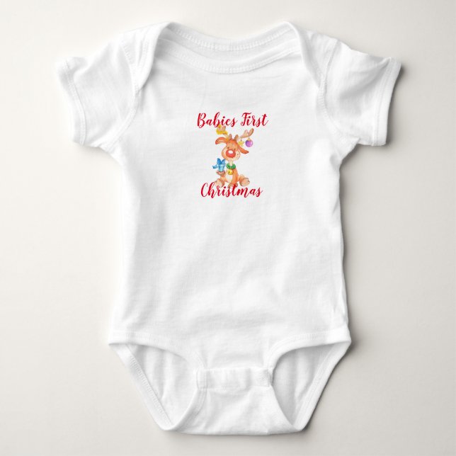 Body Para Bebê Primeiro Natal do Bebê (Frente)